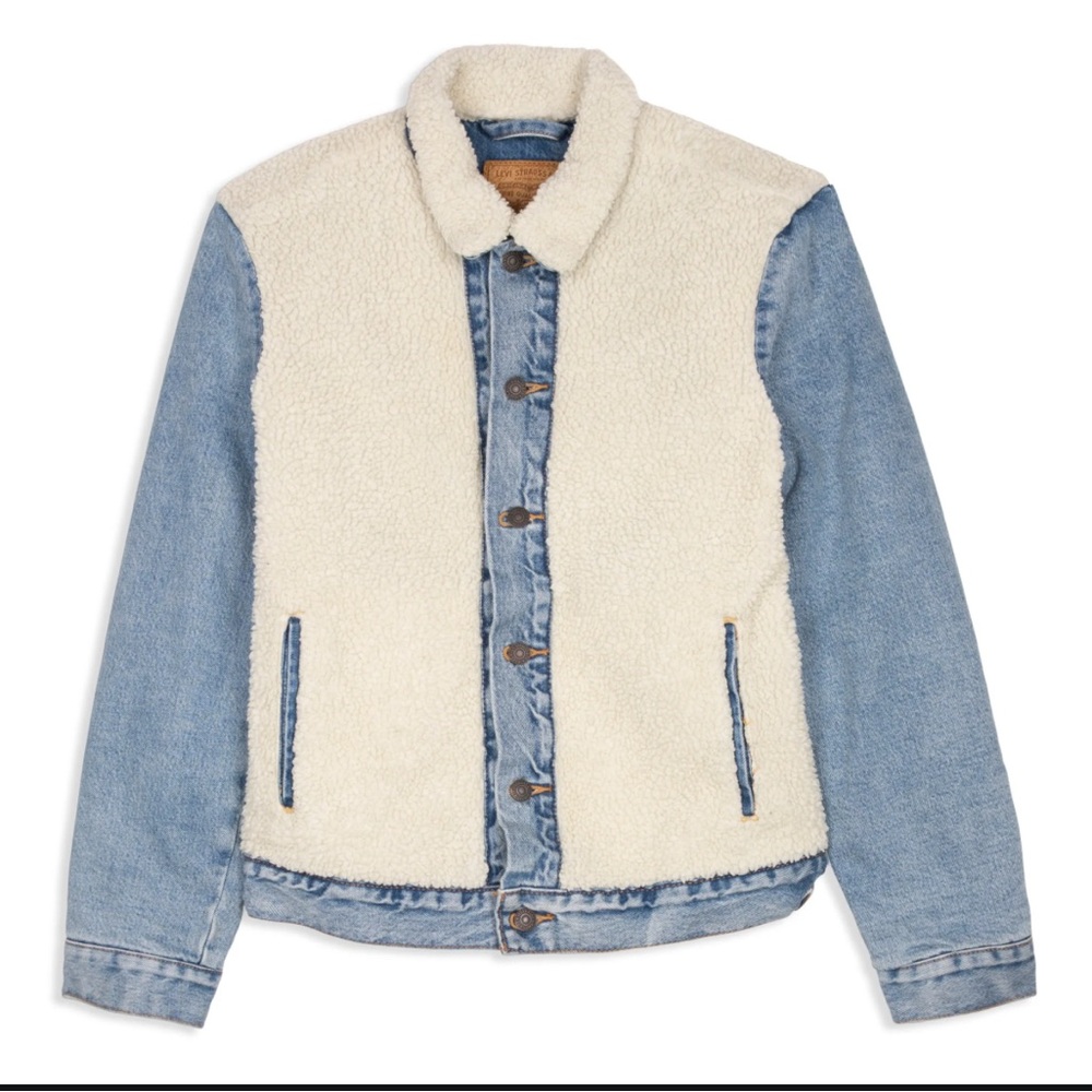 Levi's Blue and Cream Sherpa Jacket